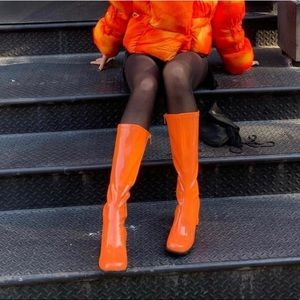 Orange Gogo Boots